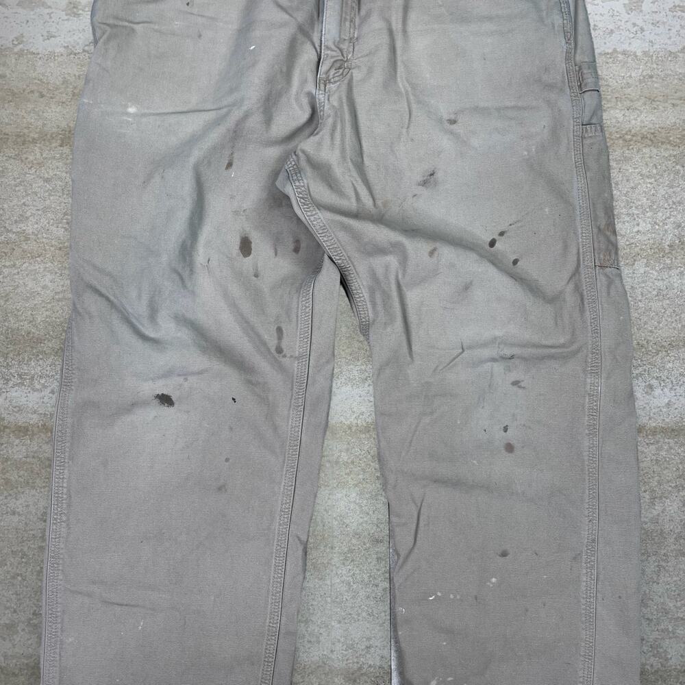 Vintage 90s Carhartt Carpenter Pants 38x32 Baggy Wide Leg Tan Canvas Dungarees - Picture 5 of 7